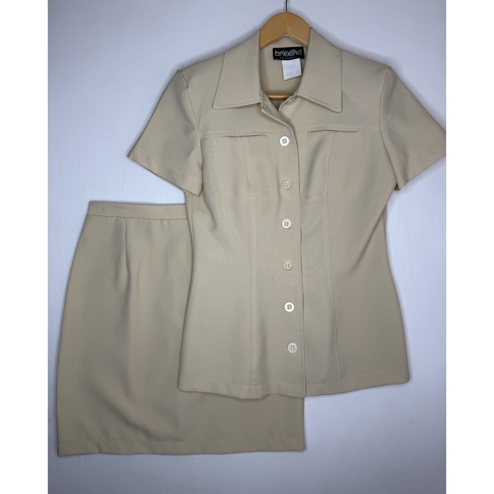 Brioche California Skirt Suit Two Piece Set Womens 5/6 Office Preppy Corpcore